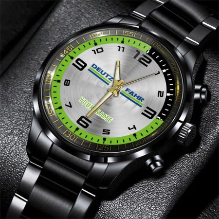 Deutz-Fahr Tractor Personalized Black Stainless Steel Hand Watch For Fan