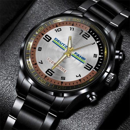 Deutz-Fahr Tractor Personalized Black Stainless Steel Hand Watch For Fan