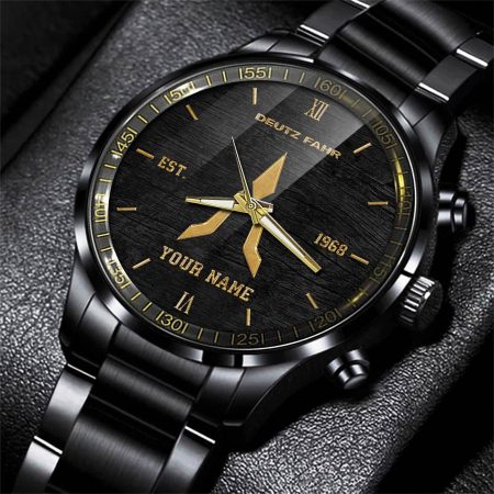 Deutz Fahr Tractor Personlazied Black Fashion Hand Watch Gifts For Dad