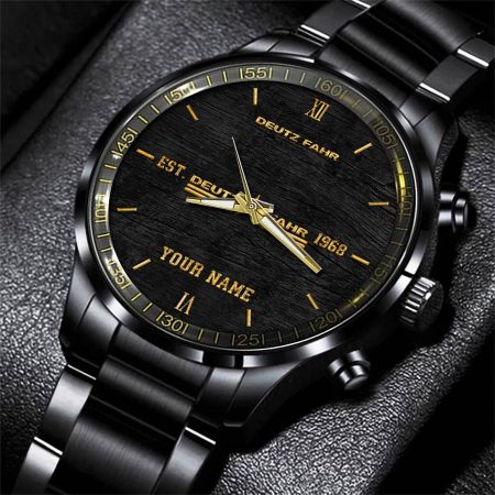 Deutz Fahr Tractor Personlazied Black Fashion Hand Watch Gifts For Dad