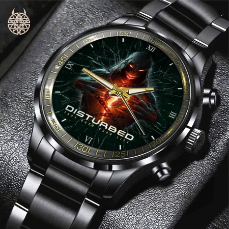 Disturbed Black Stainless Steel Watch Gift For Fan