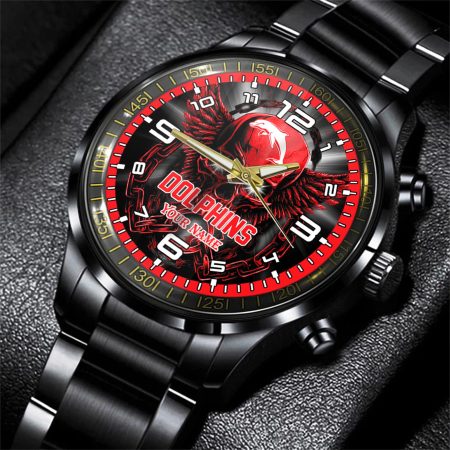 Dolphins NRL Personalized 3D Men Skull Hand Watch Gift For Fans For Father For Fan