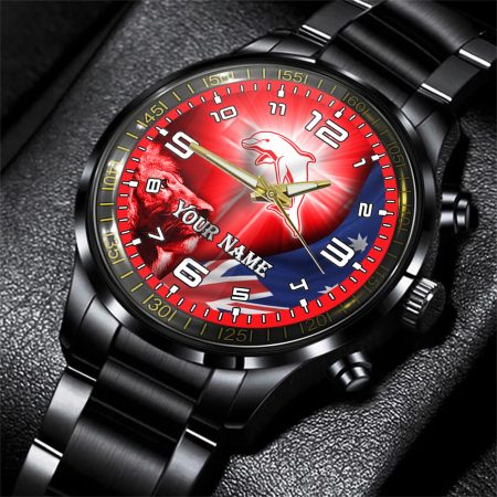 Dolphins NRL Personalized Style 3D Men Hand Watch Gift For Fans