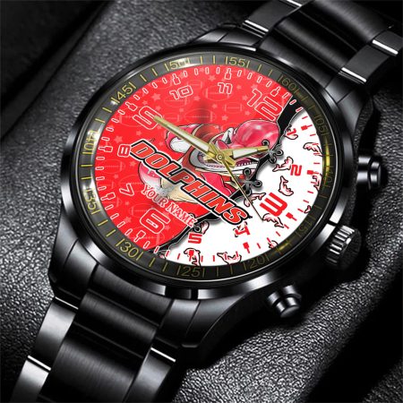 Dolphins NRL Personalized Style 3D Men Hand Watch Gift For Fans