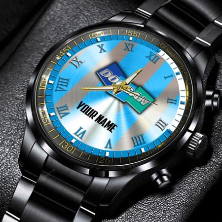 Doosan Tractor Personalized Black Hand Watch Gift For Fans