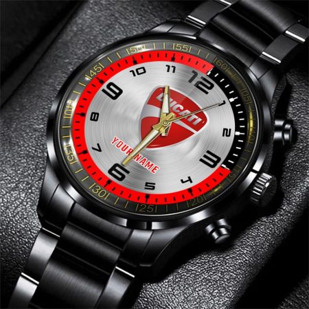 Ducatti Car Personalized Black Stainless Steel Hand Watch For Fan