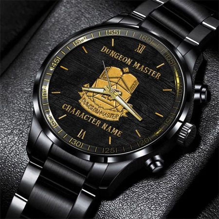 Dungeon Master Dungeons & Dragons Game Black Fashion Watch Custom Character Name