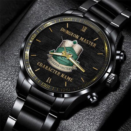 Dungeon Master Dungeons & Dragons Game Black Fashion Watch Custom Character Name