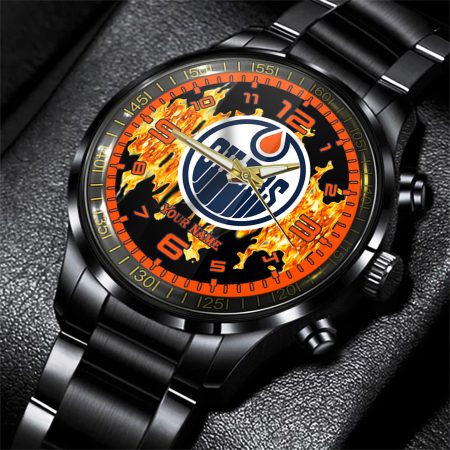 Edmonton Oilers NHL Personalized 3D Black Watch Gift For Fans