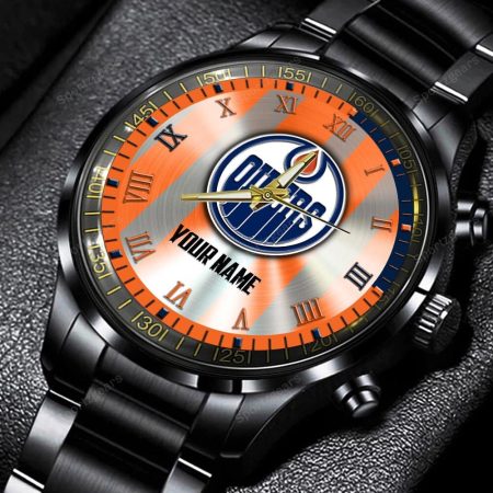 Edmonton Oilers NHL Personalized New Black Hand Watch Gift For Fans