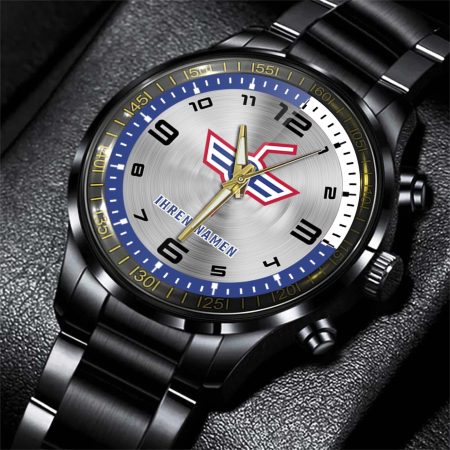 EHC Kloten NL Personalized Black Stainless Steel Hand Watch For Fan