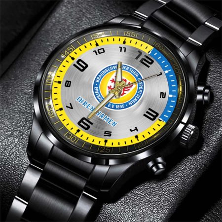 Eintracht Braunschweig Bundesliga Personalized Black Stainless Steel Hand Watch For Fan