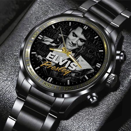 Elvis Presley Music Black Stainless Steel Watch Gift For Fan