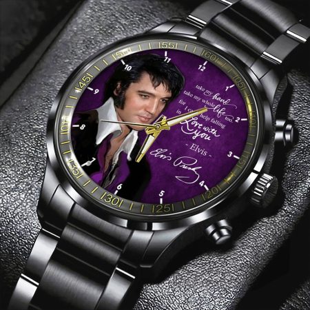 Elvis Presley Music Black Stainless Steel Watch Gift For Fan