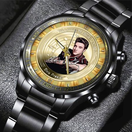 Elvis Presley Music Black Stainless Steel Watch Gift For Fan