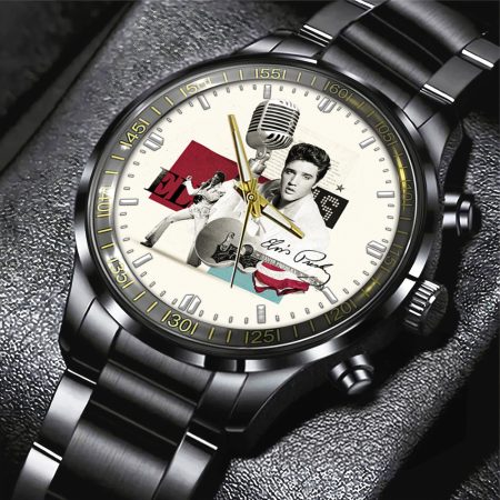 Elvis Presley Music Black Stainless Steel Watch Gift For Fan