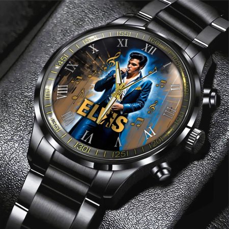 Elvis Presley Music Black Stainless Steel Watch Gift For Fan