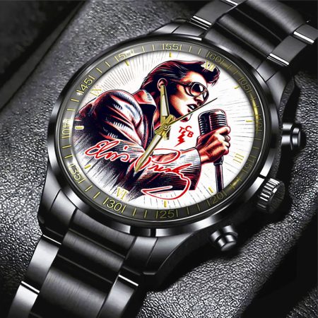 Elvis Presley Music Black Stainless Steel Watch Gift For Fan