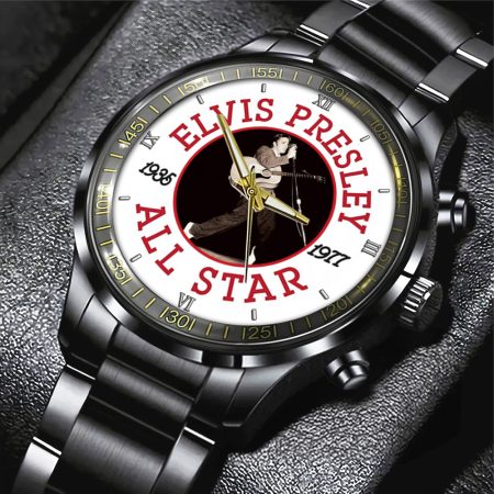 Elvis Presley Music Black Stainless Steel Watch Gift For Fan
