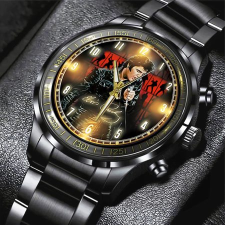 Elvis Presley Music Black Stainless Steel Watch Gift For Fan