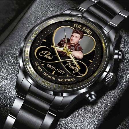 Elvis Presley Music Black Stainless Steel Watch Gift For Fan