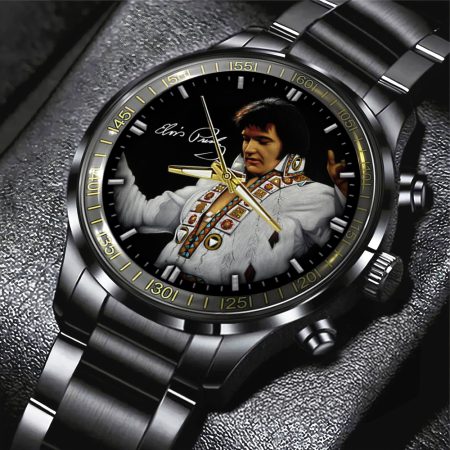 Elvis Presley Music Black Stainless Steel Watch Gift For Fan