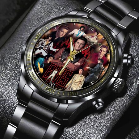Elvis Presley Music Black Stainless Steel Watch Gift For Fan