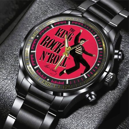 Elvis Presley Music Black Stainless Steel Watch Gift For Fan