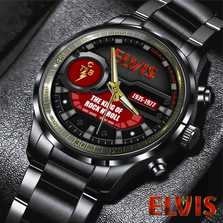 Elvis Presley Music Black Stainless Steel Watch Gift For Fan