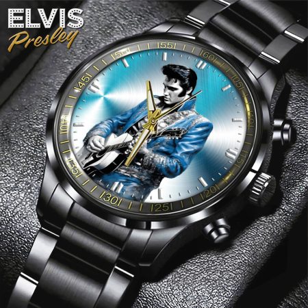 Elvis Presley Music Black Stainless Steel Watch Gift For Fan