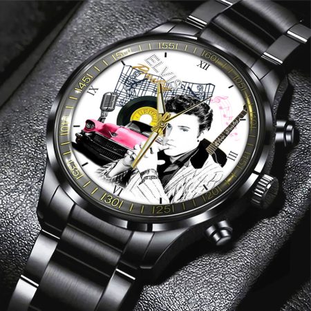 Elvis Presley Music Black Stainless Steel Watch Gift For Fan
