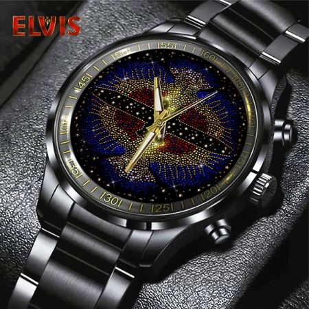 Elvis Presley Music Black Stainless Steel Watch Gift For Fan