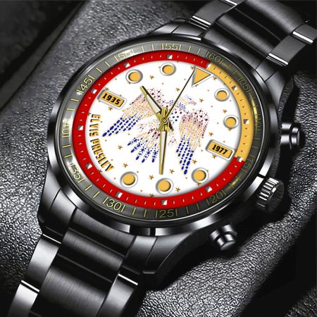 Elvis Presley Music Black Stainless Steel Watch Gift For Fan