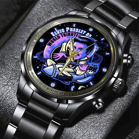 Elvis Presley Music Black Stainless Steel Watch Gift For Fan