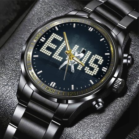 Elvis Presley Music Black Stainless Steel Watch Gift For Fan