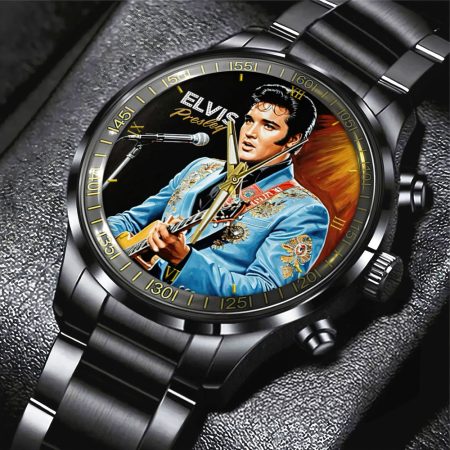 Elvis Presley Music Black Stainless Steel Watch Gift For Fan