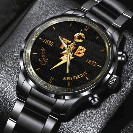 Elvis Presley Music Black Stainless Steel Watch Gift For Fan