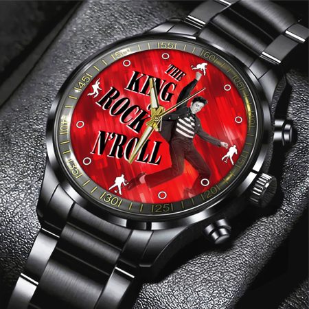 Elvis Presley Music Black Stainless Steel Watch Gift For Fan