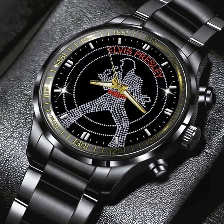 Elvis Presley Music Black Stainless Steel Watch Gift For Fan
