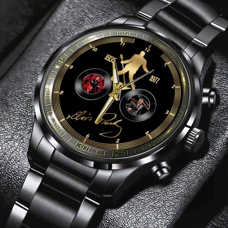 Elvis Presley Music Black Stainless Steel Watch Gift For Fan