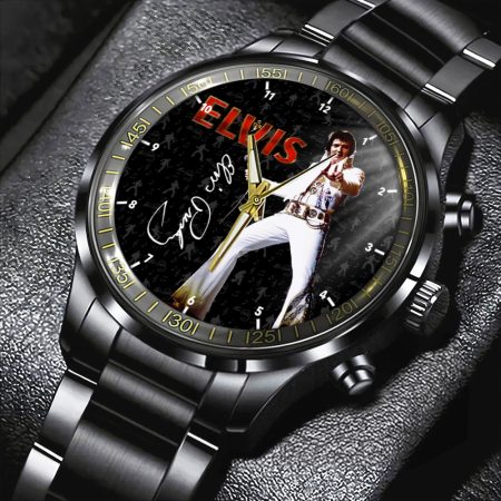 Elvis Presley Music Black Stainless Steel Watch Gift For Fan