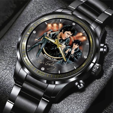 Elvis Presley Music Black Stainless Steel Watch Gift For Fan