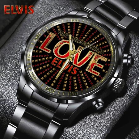 Elvis Presley Music Black Stainless Steel Watch Gift For Fan