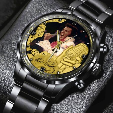 Elvis Presley Music Black Stainless Steel Watch Gift For Fan