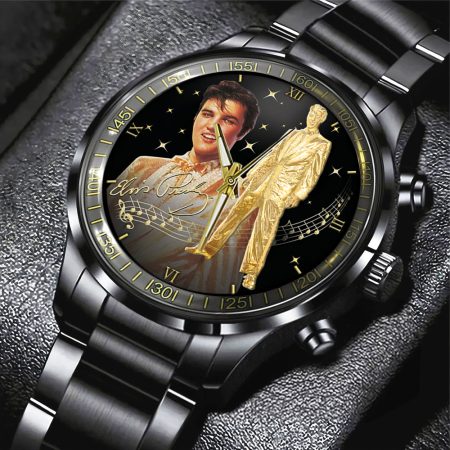 Elvis Presley Music Black Stainless Steel Watch Gift For Fan