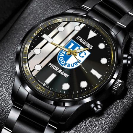 FC Magdeburg Bundesliga Personalized New Black Hand Watch Gift For Fans