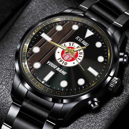 FC St. Pauli Bundesliga Personalized New Black Hand Watch Gift For Fans