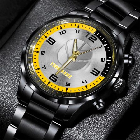 Fiatagri Tractor Personalized Black Stainless Steel Hand Watch For Fan