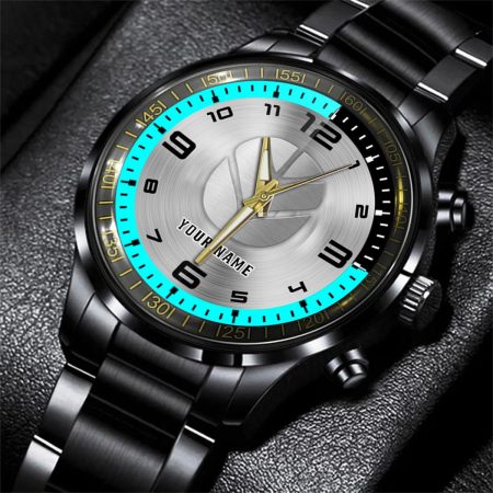 Fiatagri Tractor Personalized Black Stainless Steel Hand Watch For Fan