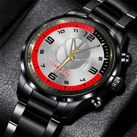 Fiatagri Tractor Personalized Black Stainless Steel Hand Watch For Fan